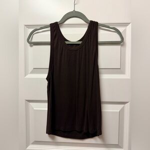 SET Active Brown Ribbed Cropped Top